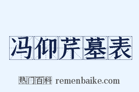 冯仰芹墓表是什么意思的图片